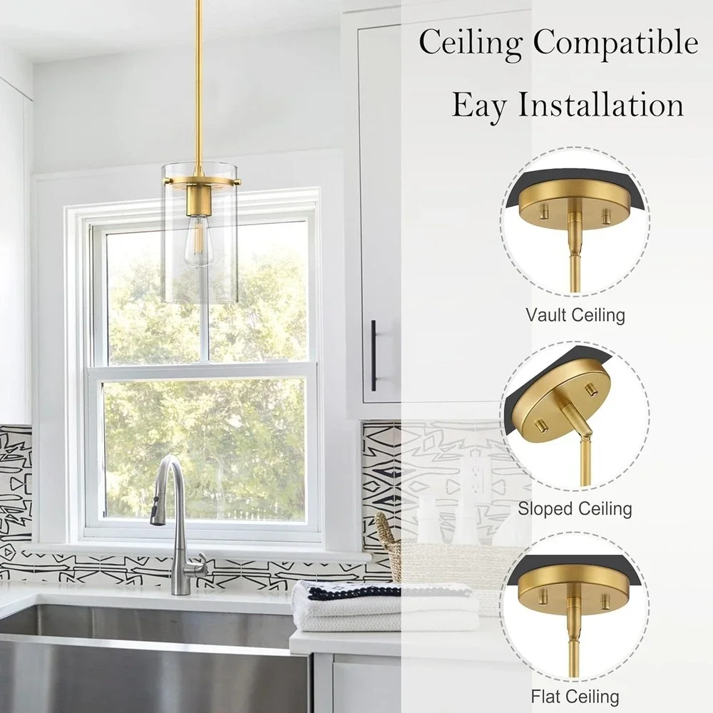 2 Pack Pendant Lighting Brushed Bronze‎ Kitchen Island Hanging Ceiling